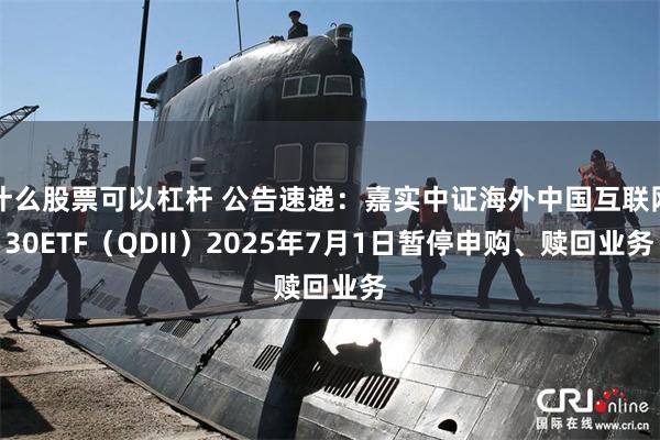 什么股票可以杠杆 公告速递：嘉实中证海外中国互联网30ETF（QDII）2025年7月1日暂停申购、赎回业务